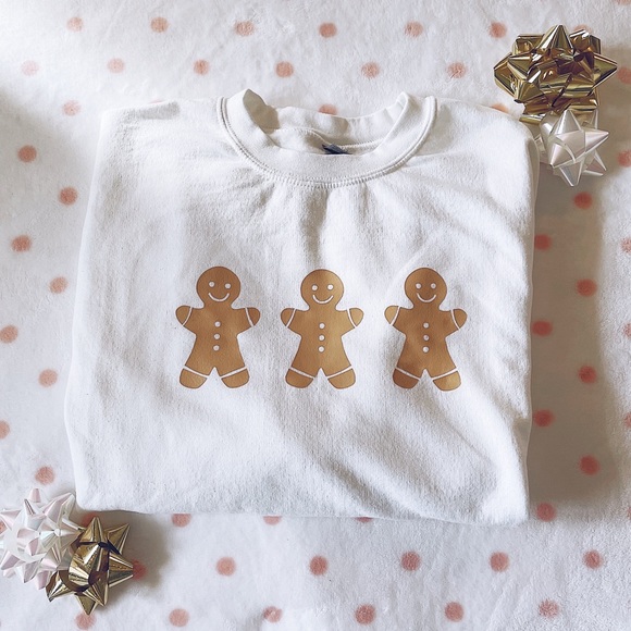 Christmas Gingerbread Sweatshirt Handmade - Picture 1 of 2